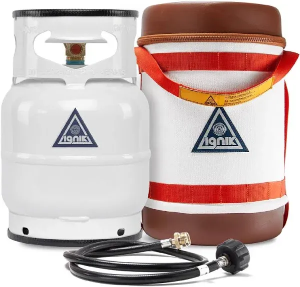 Ignik Refillable Gas Growler Deluxe 5-Pound Propane Tank with Carry Case and ...