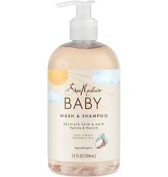 SheaMoisture Baby Wash and Shampoo 100% Virgin Coconut Oil for Baby Skin Cruelty