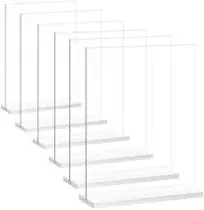 newnewshow Acrylic Sign Holder 8.5x11 Inch 6 Pack Vertical T Shape Double-Sid...