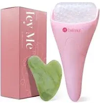 BAIMEI IcyMe Ice Roller for Face Women and Gua Sha Facial Tool Set, Ice Face Roller Reduces Puffiness, Relieves Migraines, Skin Care Tools, Self Care Gift for Women - Pink