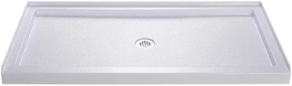 DreamLine SlimLine 32 in. D x 54 in. W x 2 3/4 in. H Center Drain Single Thre...