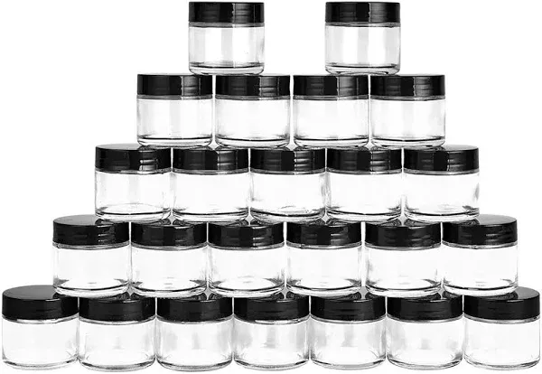 Hoa Kinh 2 Ounce Glass Jars with Lids, 24 Pack round Glass Jars, Small Clear Gla