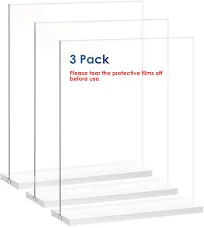 NEWNEWSHOW 8.5x11 Acrylic Sign Holder 3 Pack