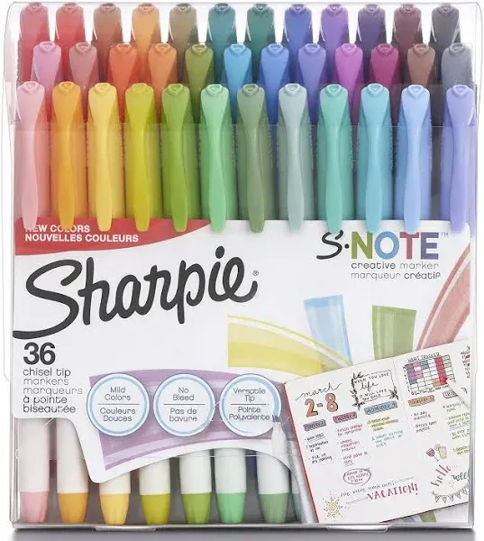 Sharpie S-Note Creative Markers Chisel Tip Assorted Colors 12/Pack