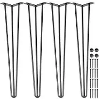 VEVOR Hairpin Table Legs Set of 4 DIY Desk Table Legs 3 Rods Heavy Duty