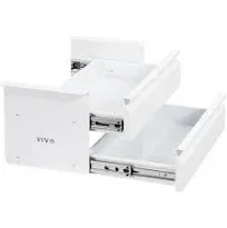 VIVO 16 inch Slide Out Dual Tier Desk Drawer, Under Desk 2 Layer Storage, White, DESK-DR02W