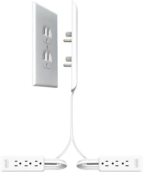 Sleek Socket Two 8 ft. Ultra-Thin Electrical Outlet Cover