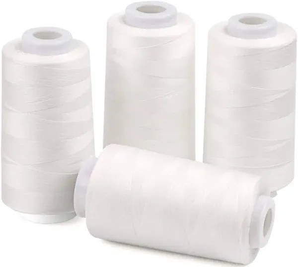 ilauke 4 x 3000 Yards Serger Thread Spools Polyester Sewing Overlock Cone