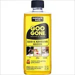 Goo Gone Adhesive Remover - 8 Ounce - Surface Safe Adhesive Remover Safely Removes Stickers Labels Decals Residue Tape Chewing Gum Grease Tar