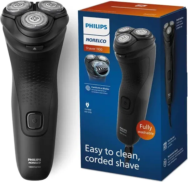 Philips Norelco Shaver 1100 S1016/90, Comfort Cut Blades, Fully Washable, Corded