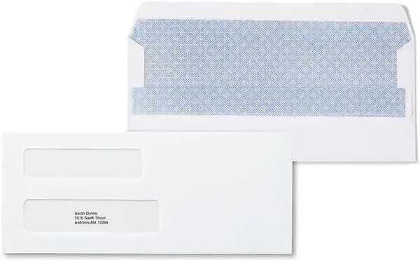 1775860 Reveal-N-Seal Security Tinted Dbl Window #8 5/8 Envelopes White 500/Bx