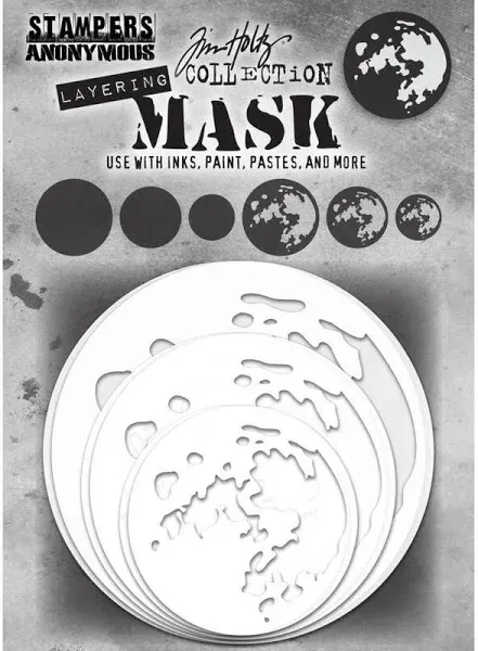 Tim Holtz Layering Mask Set 6/Pkg-Moon