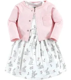 Hudson Baby Girls' Cotton Dress and Cardigan Set