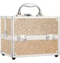 Makeup Train Case Portable Makeup Organizer Box 4 Trays Travel Makeup Storage