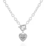 Juicy Couture SIlvertone Heart Charm Pendant Necklace For Women