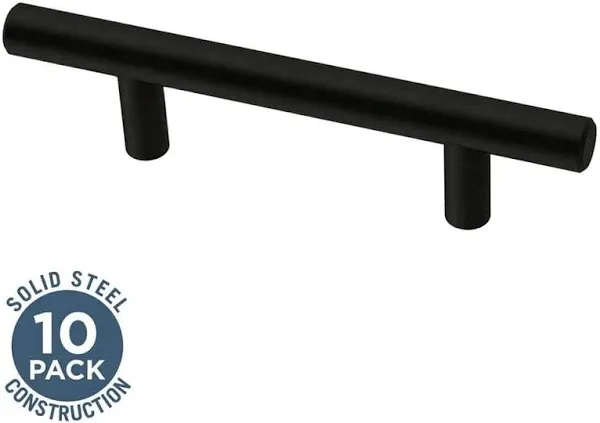 Solid Bar (10-Pack) Cabinet Handles 3&#034; Matte Black Cabinet Pulls Handles for ...