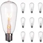 10 Pack Edison Light Bulbs Replacement, 7-Watt C9/e17 Intermediate Screw Base S