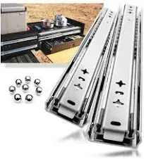 YENUO Heavy Duty Drawer Slides Full Extension 12 14 1618 20 22 24 26 28 30 32 34 36 38 40 Inch Side Mount Ball Bearing Metal Rails Track Guide Glides Runners 250 Lbs 1 Pair (14 Inch, Without Lock)