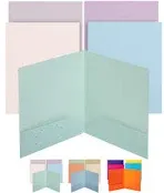 Plastic Folders with Pockets, 5 Pcs, Muted Pastel Colors, 2 Pocket Plastic Folde