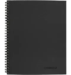 Cambridge Notebook, Business Notebook, 8-1/4" x 11", 80 Sheets, Legal Ruled, Flexible Cover, Wirebound, Gray (06062)