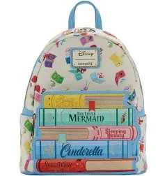 Loungefly Disney Princess Classic Books &amp; Sidekicks Mini Backpack &amp; Wallet