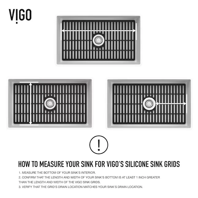 VIGO 14.56-in x 29.5-in Center Drain Silicone Sink Grid Lowes.com