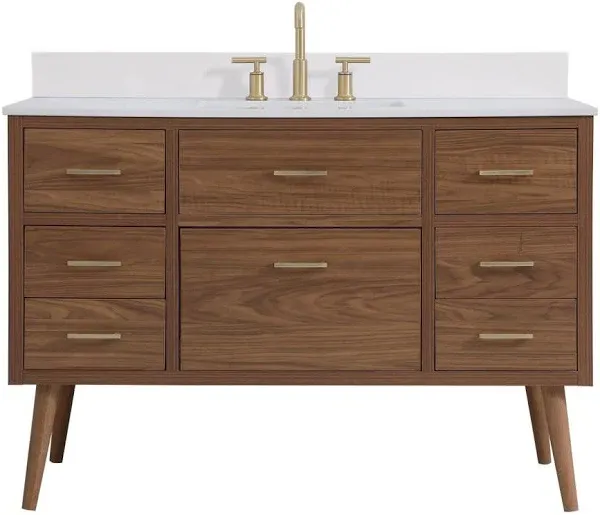 Elegant Lighting Boise Bathroom Vanity Set - Walnut Brown - VF41048WB-BS