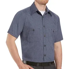 Red Kap Men's Microcheck Uniform Work Shirt