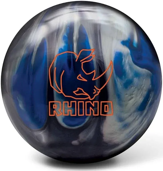 Brunswick Rhino Bowling Ball, Black/Blue/Silver, 14 lb