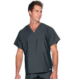 Landau Essentials Unisex Relaxed Fit 1-Pocket V-Neck Scrub Top 7502 Black