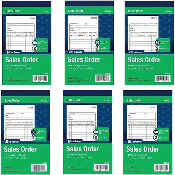 Adams Sales Order Book 2-Part