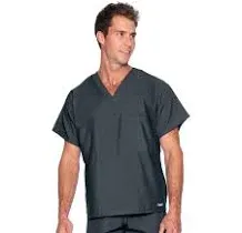 Landau Steel Gray Reversible V-Neck Gray Scrub Top Size XXL - 7502