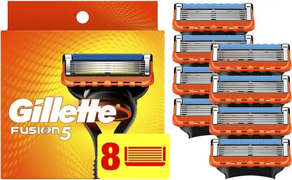 BRAND NEW GILLETTE FUSION 5 REFILL RAZOR BLADES, 8 Cartridges