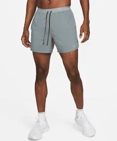 Nike Men's Dri-Fit Stride 5" Brief-Lined Running Shorts Smoke Grey/Black / XL