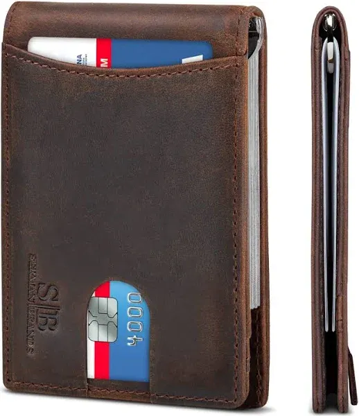 Serman Brands Men's RFID Blocking Slim Bifold Genuine Leather Wallet