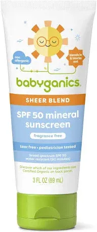 3 Babyganics Baby Sunscreen Lotion SPF50 6 oz each