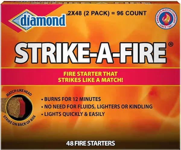 Diamond Strike-A-Fire Fire Starters 48 ct Box, 2 Pack