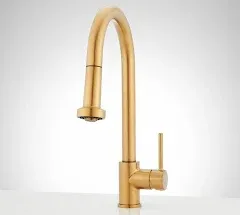 Signature Hardware 482240 Ridgeway Pull Down Kitchen Faucet, Brushed Gold