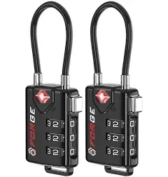 TSA Approved Cable Luggage Locks Re-Settable Combination with Alloy Body