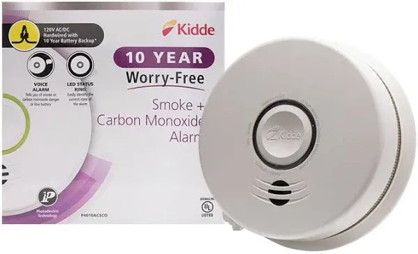 Kidde P4010ACSCO AC Hardwired Combination Carbon Monoxide & Photoelectric Smoke Alarm