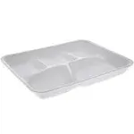 Pactiv Foam School Trays 5-Compartment 8.25 x 10.5 x 1 White 500/Carton