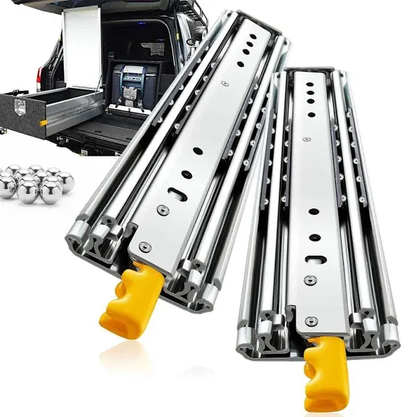 with Lock Heavy Duty Drawer Slides 12 14 16 18 20 22 24 26 28 30 32 34 36 40 44 48 52 56 60 Inch 460 Lbs Side Mount Full Extension Ball Bearing Rails Rail Tool Box Runner-W:76mm, 22 Inch