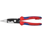 Knipex 13 82 8 T BKA Knipex Electrical Installation Pliers 6-in-1 Tool - Tethered Attachment