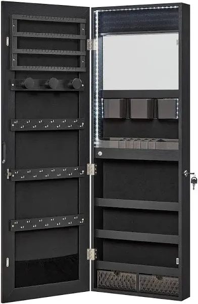 SONGMICS Jewelry Cabinet Armoire Organizer with LED Lights