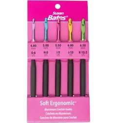 Susan Bates Silvalume Soft Ergonomic Crochet Hook Set