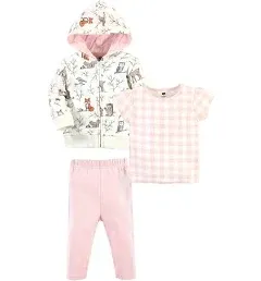 Hudson Baby Cotton Hoodie, Bodysuit or Tee Top and Pant Set