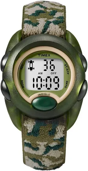 Timex T71912 Boys Time Machines Digital Green Camouflage Elastic Fabric Watch