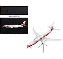 Boeing 737-800 Commercial Aircraft "American Airlines - AirCal" Gray with Stripes "Gemini 200" Series 1/200 Diecast Model Airplane by GeminiJets