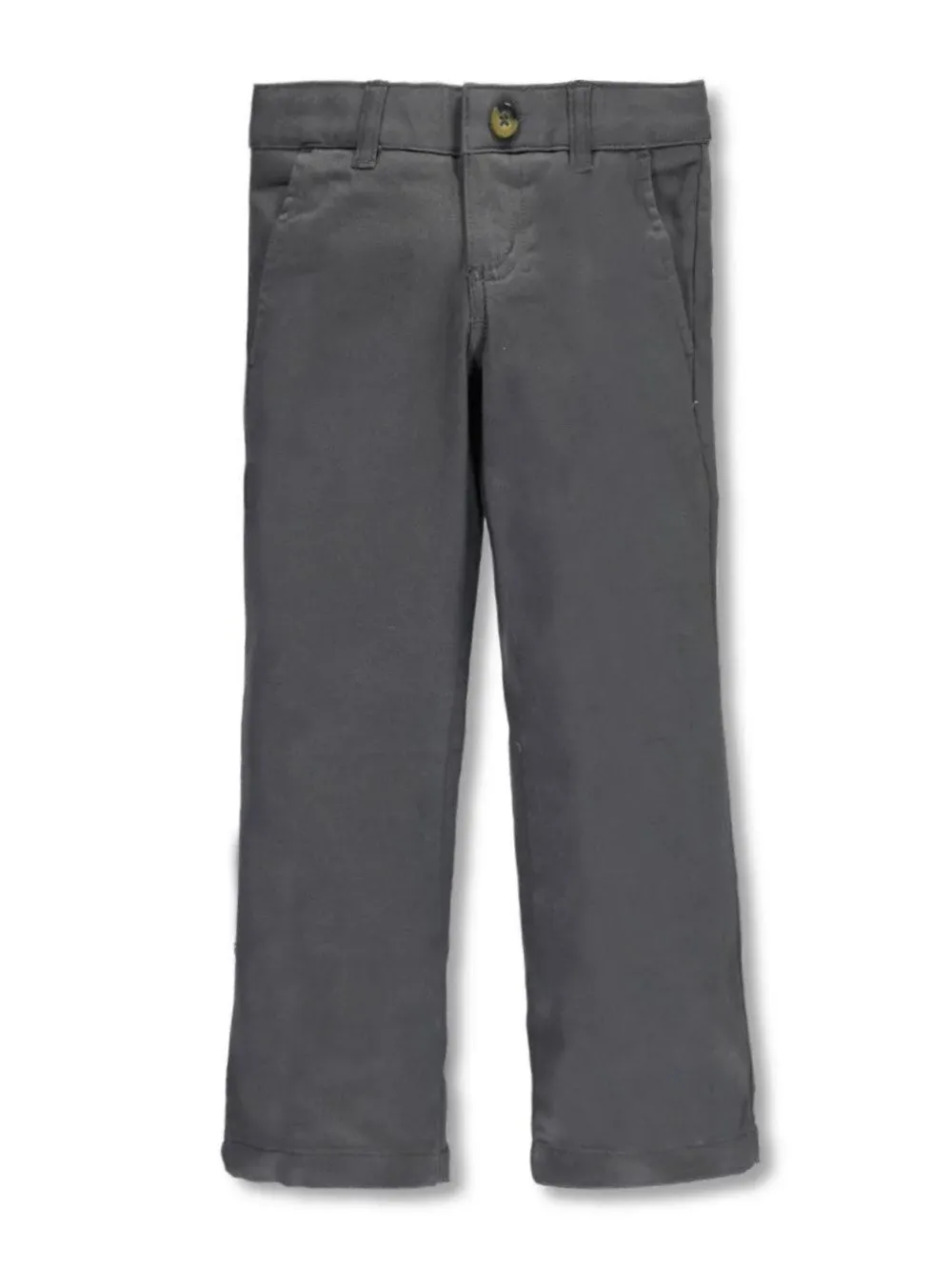 French Toast Little Girls Stretch Twill Straight Leg Pant Grey 6