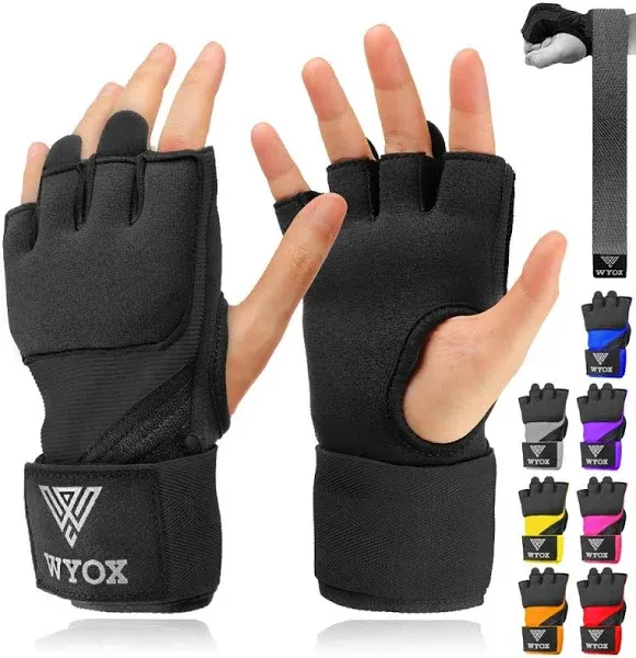 Wyox Gel Premium Hand Wraps for Boxing Gloves, Quick 80cm Wrist Wraps, Padded Knuckle Boxing Hand Wraps for Men, Women, Muay Thai Hand Wraps, MMA